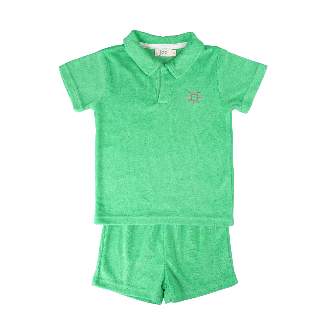 Organic Cotton Terry Set | Polo Shirt & Shorts