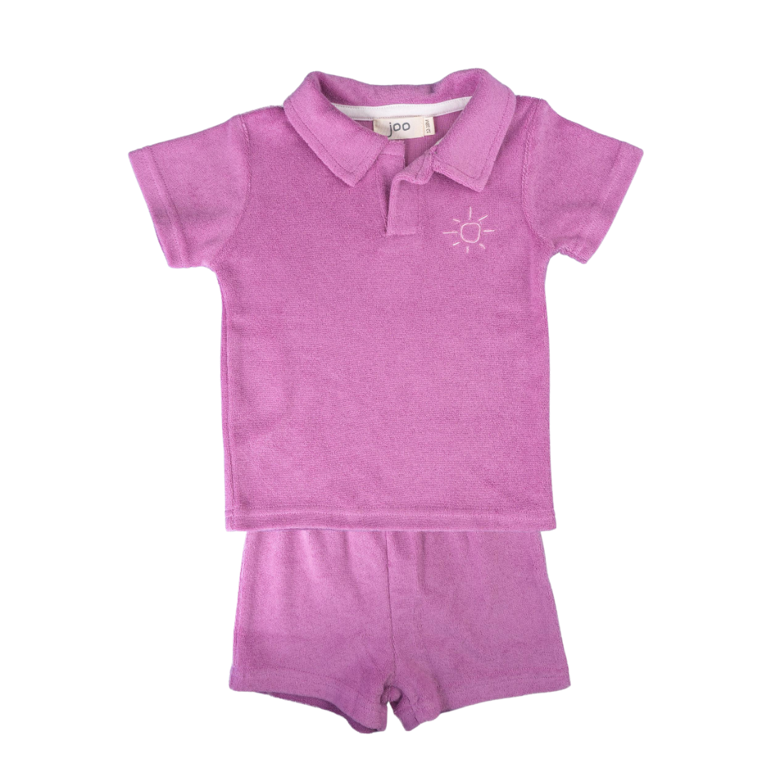 Organic Toweling Cotton Terry Set | Polo Shirt & Shorts